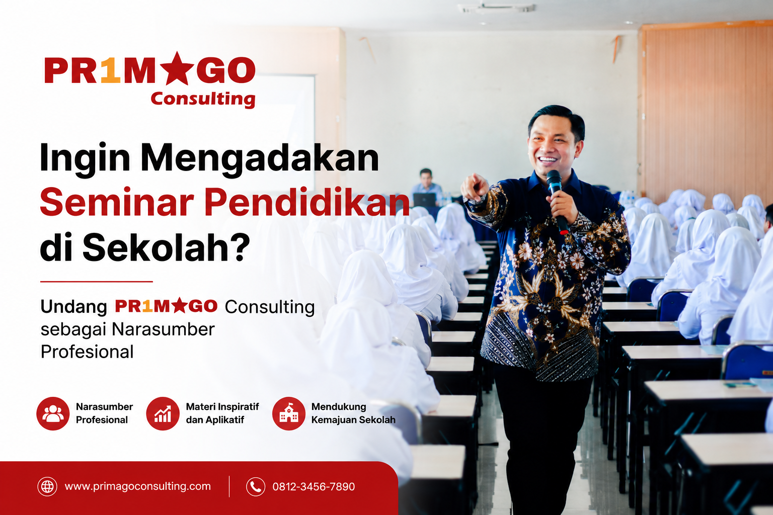Ingin Mengadakan Seminar Pendidikan di Sekolah? Undang PRIMAGO Consulting sebagai Narasumber Profesional